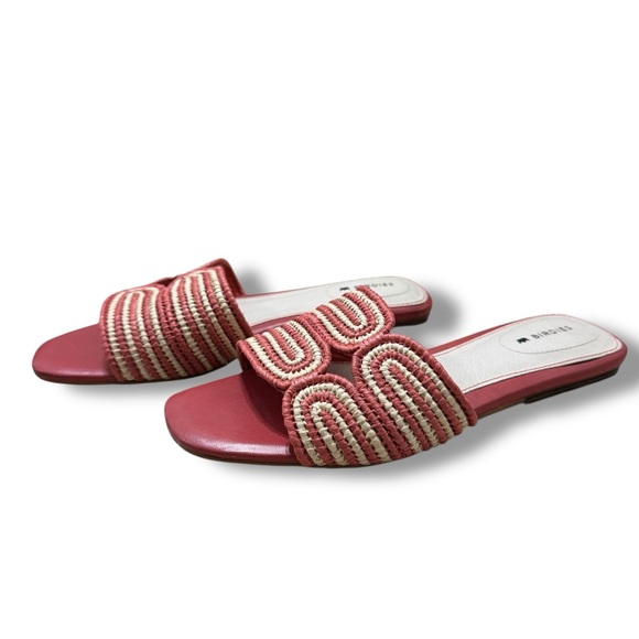 Birdies The Kiwi Raffia Slide Sandals Terracotta Women’s Size 6 - Picture 2 of 9